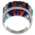 Southwest Silver Multicolor Inlay Ring Size 8-1/2 CX49971